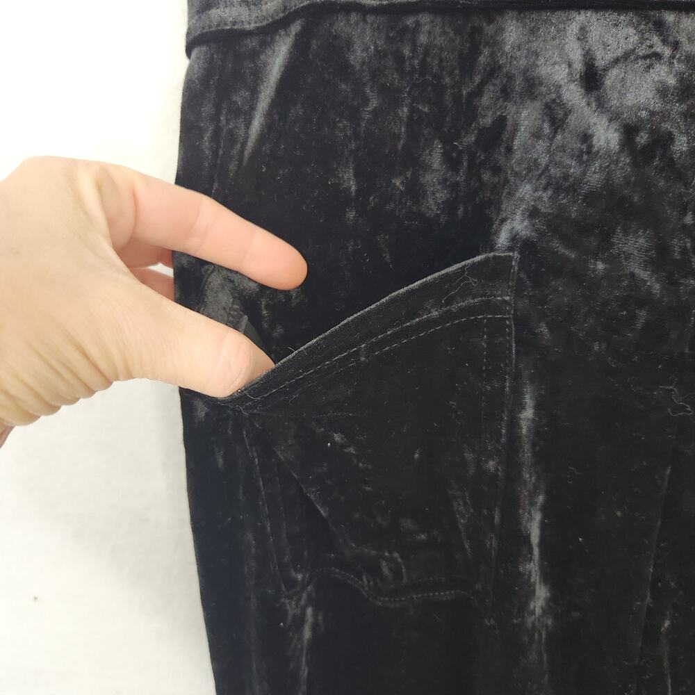 NWT Halara High Waisted Pockets Straight Leg Velvet Casual Pants Black Large - Picture 9 of 13